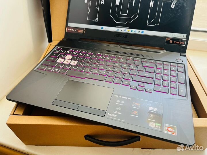 Asus Tuf 144Гц, RTX 3050, Ryzen 5, 16Gb, 512Gb