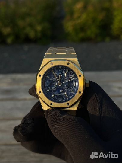 Часы Audemars Piguet Royal Oak Gold/Blue