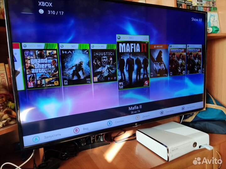 Xbox 360 Slim S 500gb FreeBoot (74 игры)