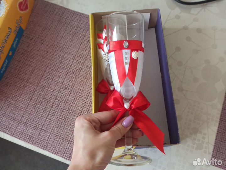 Хрустальные бокалы свадебные