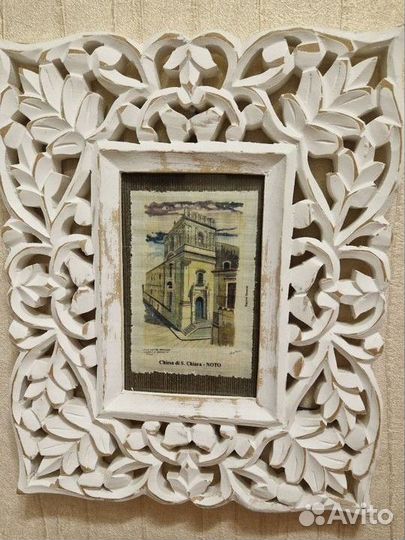 Картина в резной раме.Италия