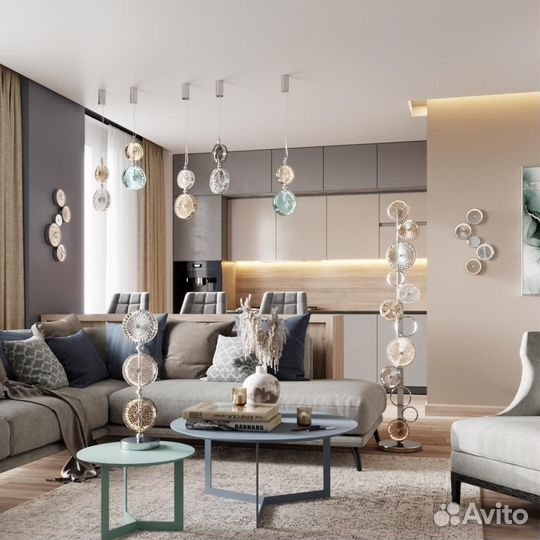 Бра настенный металлический со стеклом