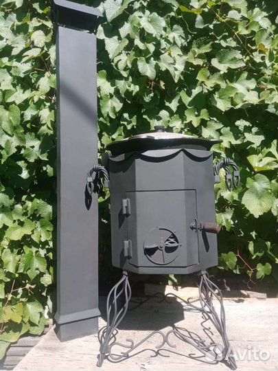 Печь для казана с трубой