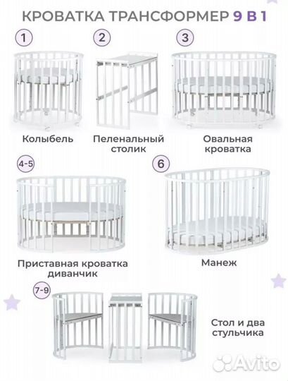 Кровать трансформер для новорожденных