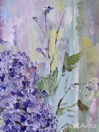 Картина маслом сирень