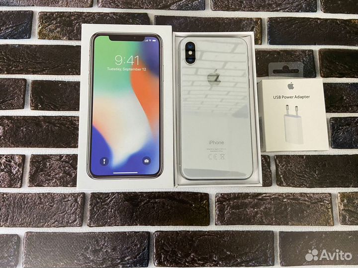 iPhone X 256 gb silver 100