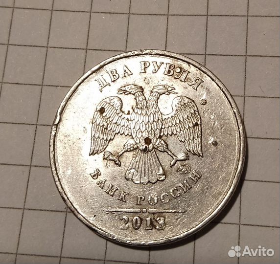 Монета заводской брак