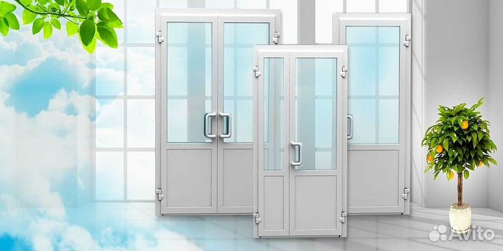 Двери пластиковые пвх новые