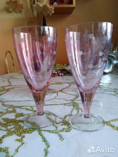 Фужеры цветное стекло СССР