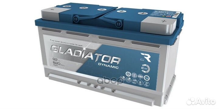 Аккумулятор gladiator dynamic 92 Ah, 820 A, 353