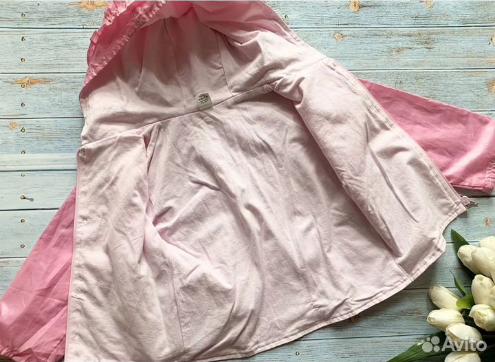 Ветровка розовая на девочку с медведем 86