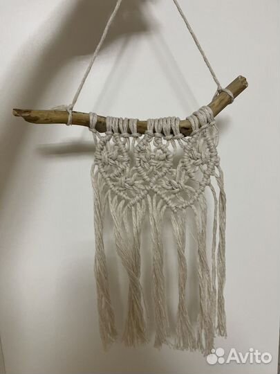 Макраме панно 2 сердца