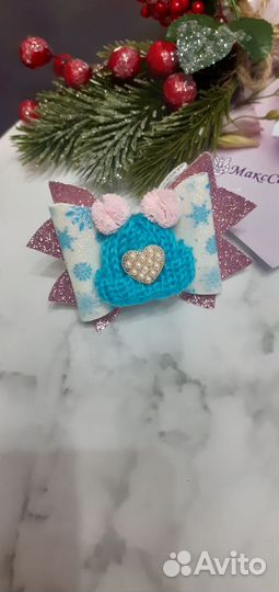 Бантики заколка резинка барби драконы зимние