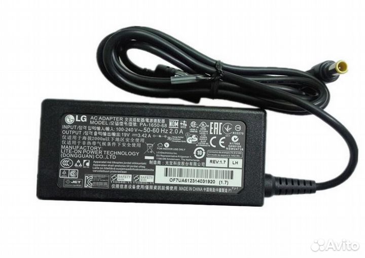 Блок питания для телевизора LG 19V 3.42A 65W новый