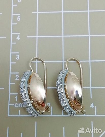 Золотые золотые серьги крупные из красного золота