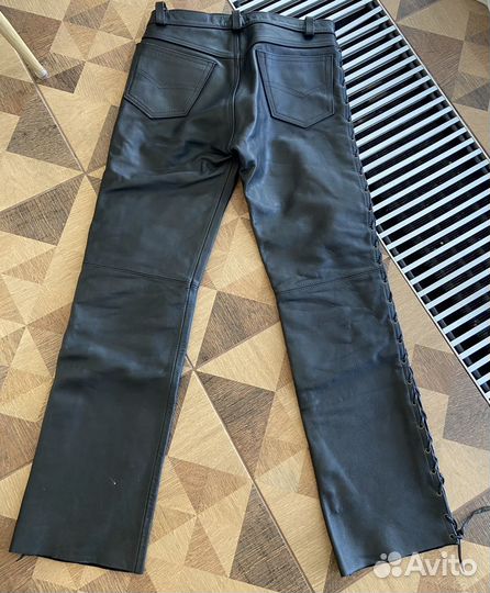 Мужские кожаные мотоштаны