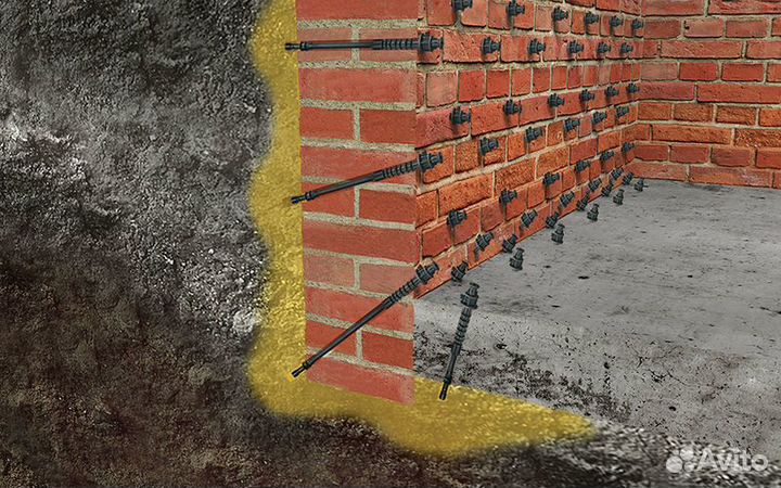 Усиление фундамента без копки земли,гидроизоляция