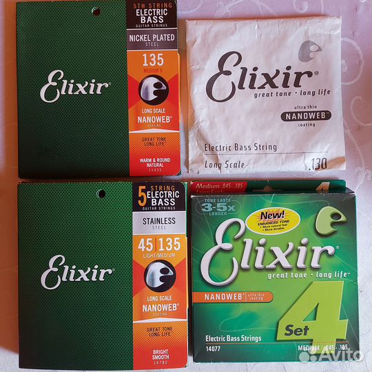 Струны Elixir для 5-струнной бас-гитары оригинал