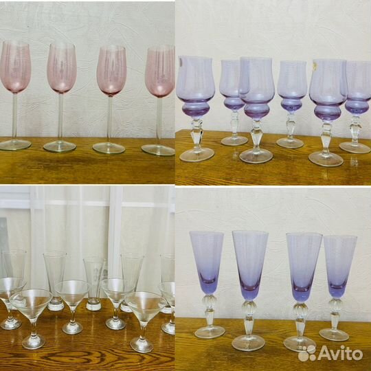 Фужеры хрустальные СССР цветные