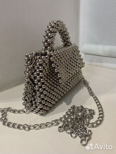 Сумка из металлических бусин новая