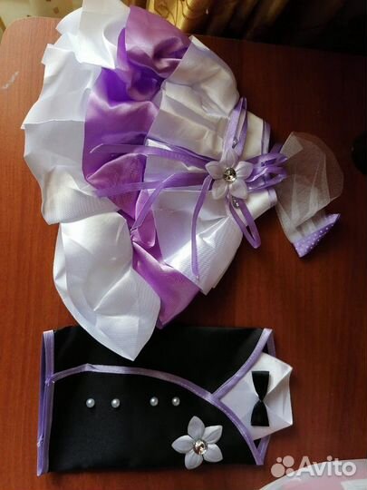 Свадебное украшение на бутылки