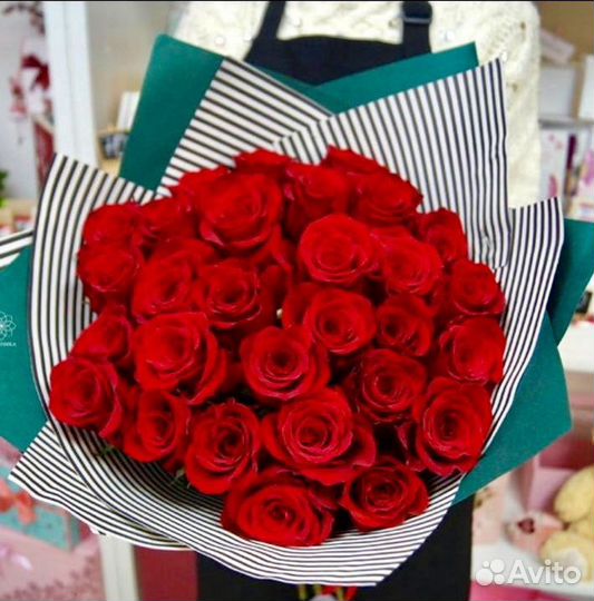 Розы 25 шт 65 см красные
