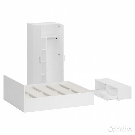 Спальня белая Стандарт № 3 Стандарт с кроватью 1600, цвет белый, спальное место 1600х2000 мм., без м