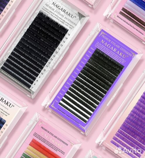Ресницы nagaraku / пучки 0,07 / изгиб С YY W