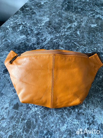 Сумка поясная натуральная кожа мужская