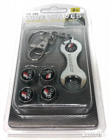 Колпачки на ниппеля - TRD (с ключом/черный) (Черны