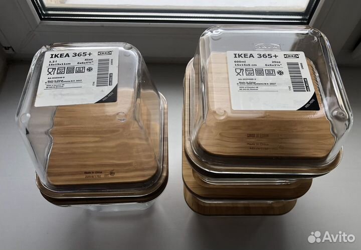 Контейнер с крышкой IKEA 1,2л и 600мл