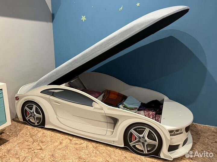 Детская кровать машина с матрасом