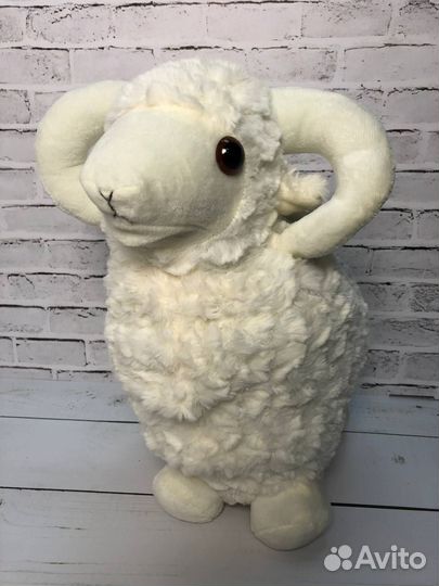 Мягкая плюшевая игрушка - барашек белый 30 см