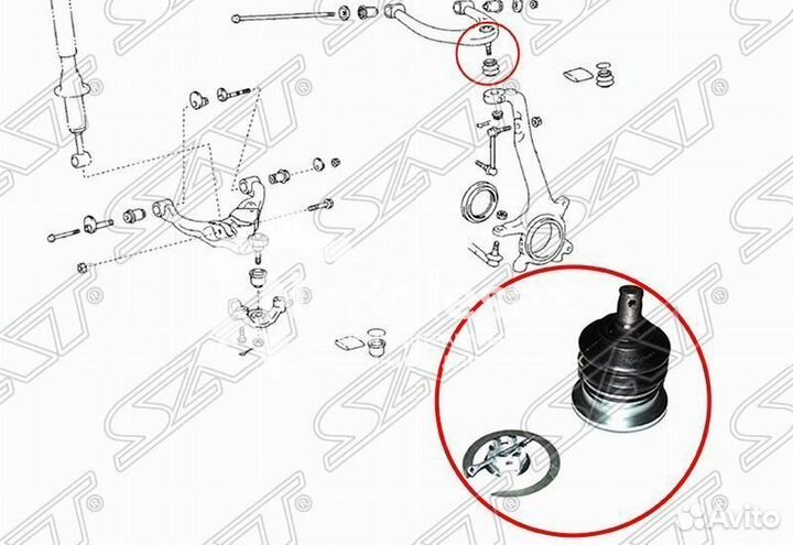 Шаровая опора верхнего рычага toyota land cruiser