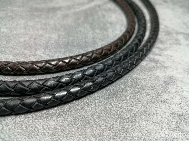 Шнур кожаный плетёный 6мм