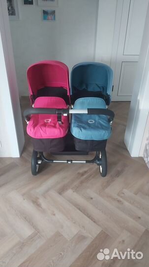 Коляска для двойни bugaboo donkey +зимние конверты