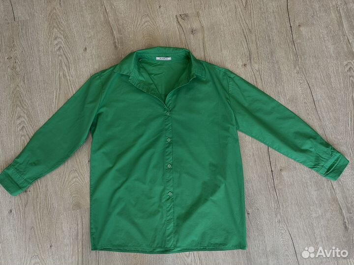 Рубашка oversize зеленая