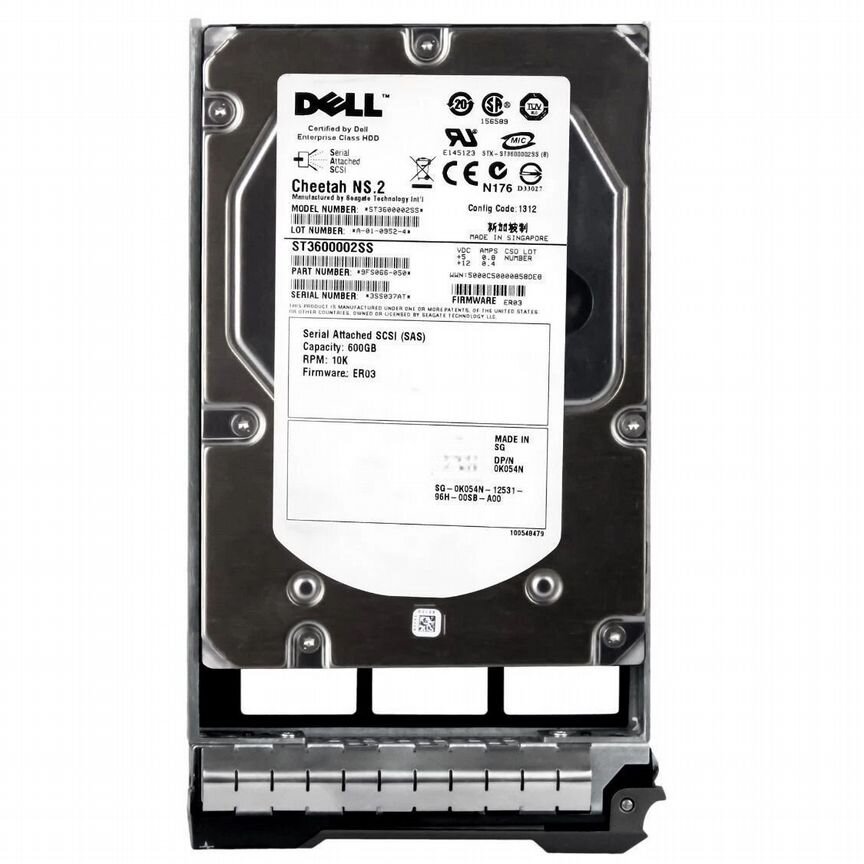 [K054N] Жесткий Диск Dell 600gb Sas 3,5" Hdd K054n