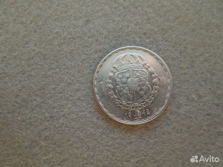 1 крона 1936-1967 Швеция серебро