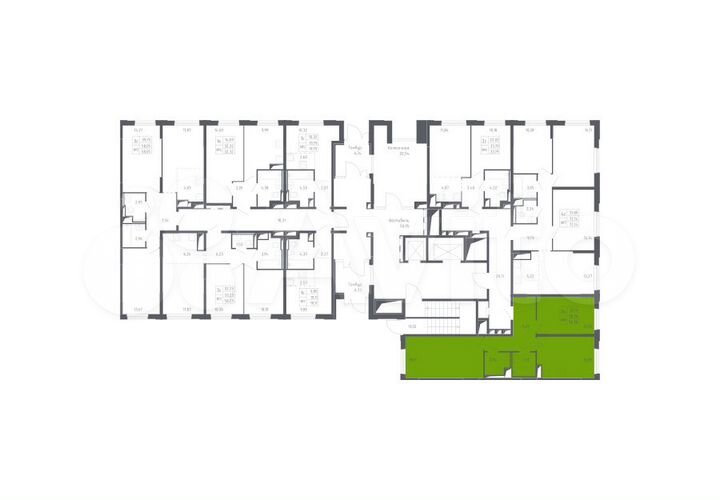 2-к. квартира, 58,4 м², 1/17 эт.