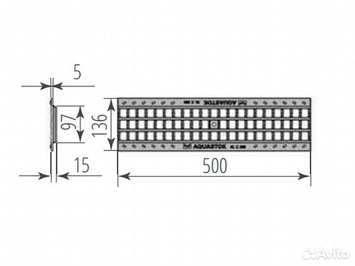 Решетка пластиковая для пластикового лотка DN 100