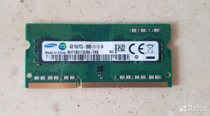 Оперативная память sodimm ddr3l 4 gb Samsung