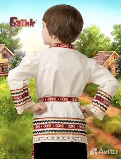 Русский народный костюм для мальчика+лапти