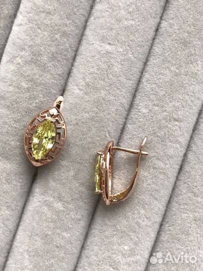 Серьги позолота