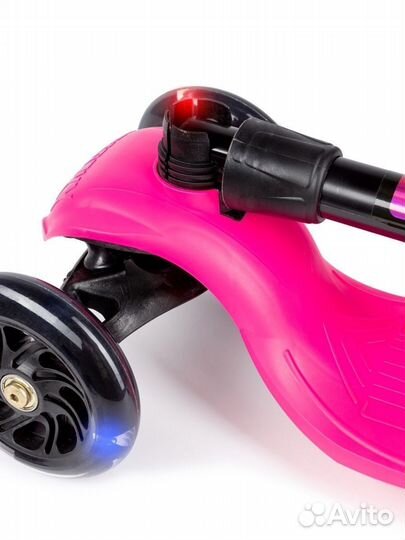 Самокат детский baby (светящиеся колеса) розовый