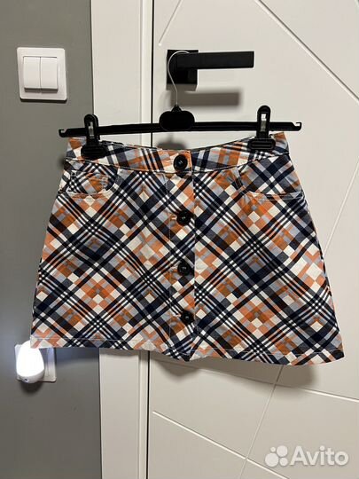 Юбка летняя в клетку 40