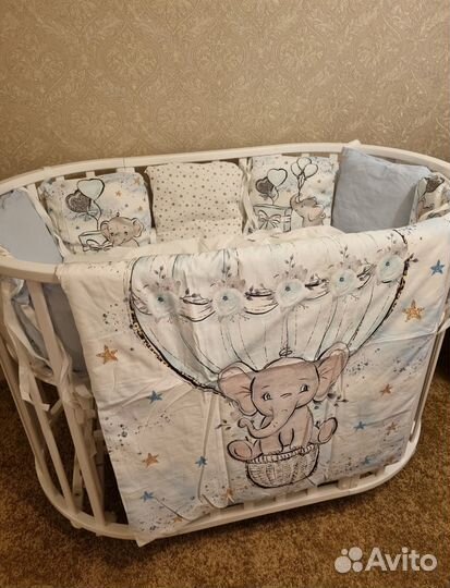 Бортики и одеяло в детскую кроватку