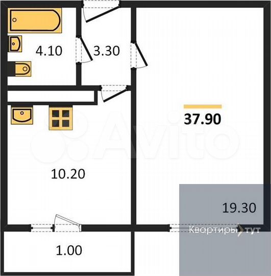 1-к. квартира, 37,9 м², 5/17 эт.