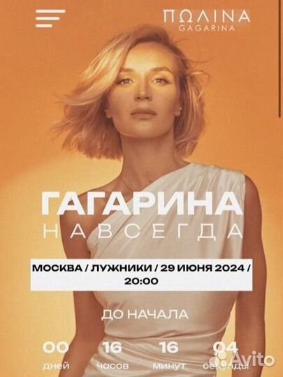 Билеты на концерт полина гагарина 29.06