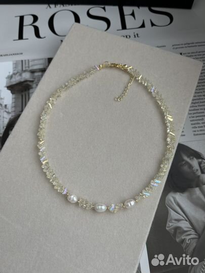 Чокер колье ручной работы с жемчугом